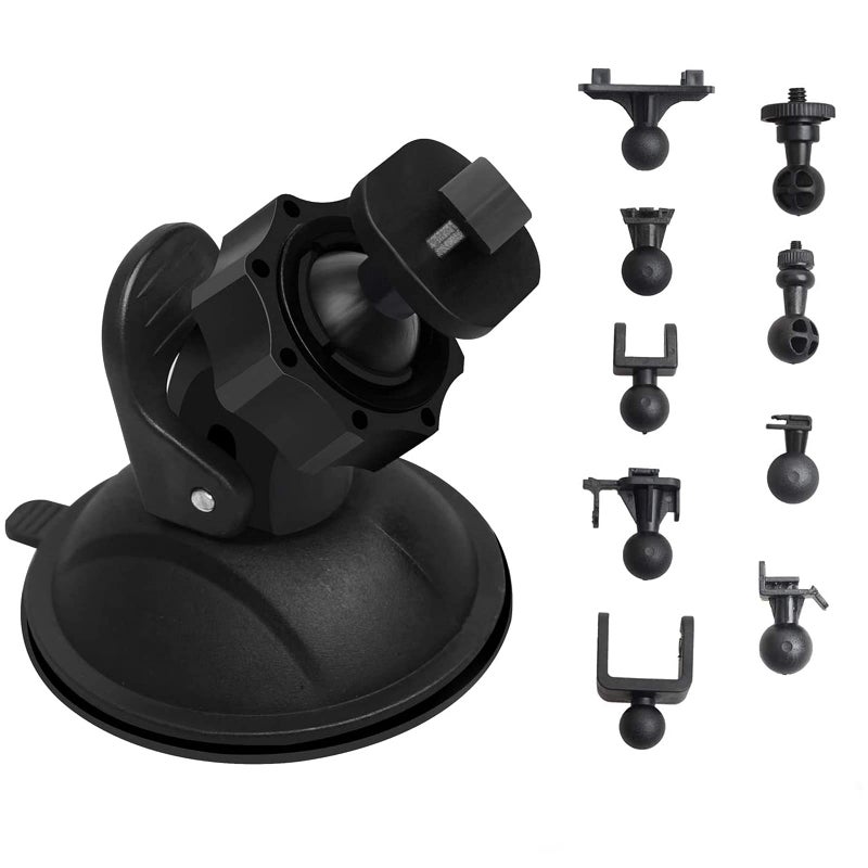 TiToeKi Dash Cam Suction Mount with 15+ Swivel Ball Adapters Compatible with Rexing V1, UGSHD, Falcon F170, KDLINKS, Vantrue, APEMAN, Z-Edge, Roav, Old Shark, YI, Peztio, UGSHD and Most Dash Cameras - Image 1